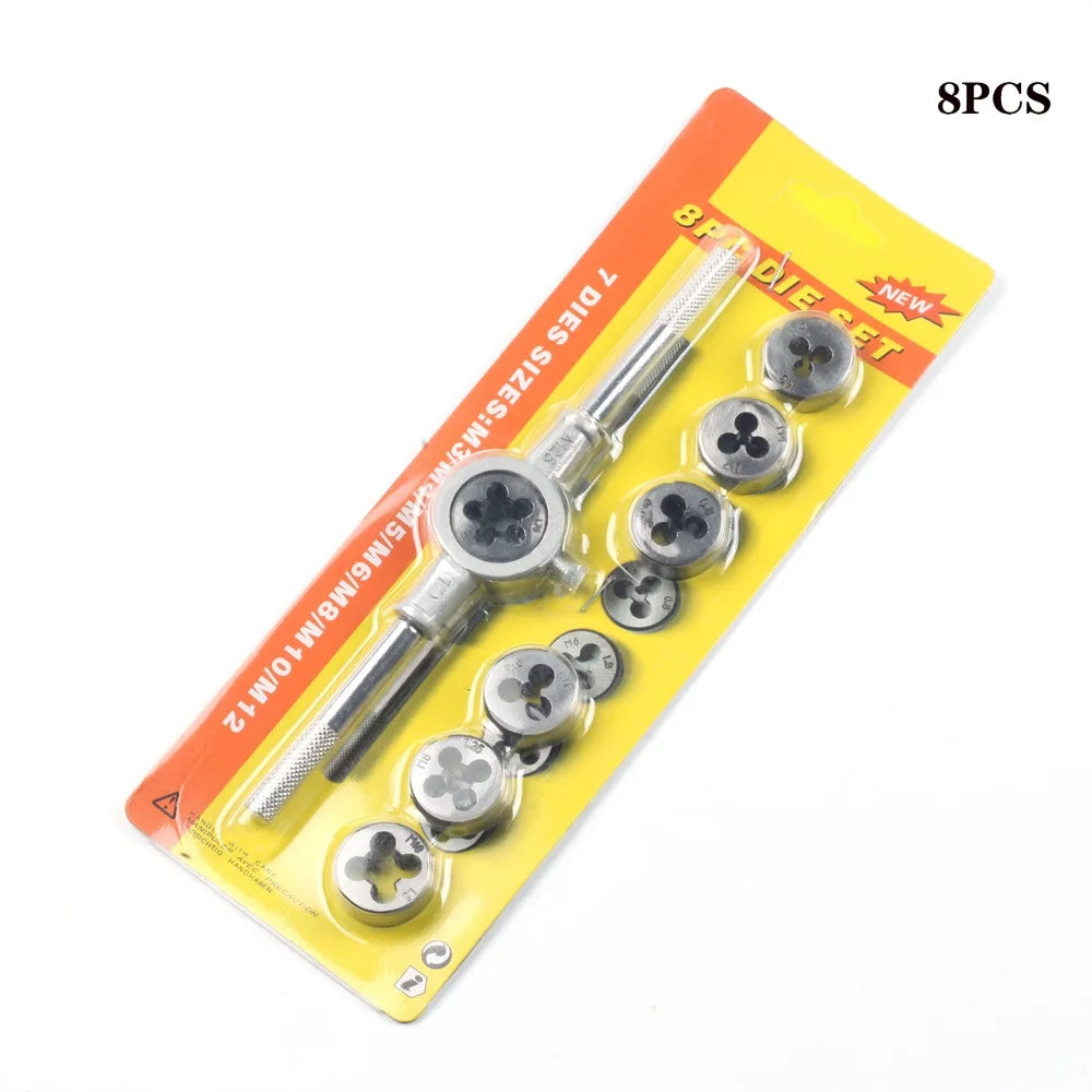 Metric Tap & Die Set 8/12/20Pcs M3–M12 Thread Cutting Kit Tap & Die Set Oasis Select 8pcs
