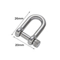 1pcs 304 Stainless Steel D-Ring Anchor Shackle Clasps Screw Lock Bow Horseshoe Buckle for DIY Bracelets Purse Jewelry Making Oasis Select Steel 20X26mm