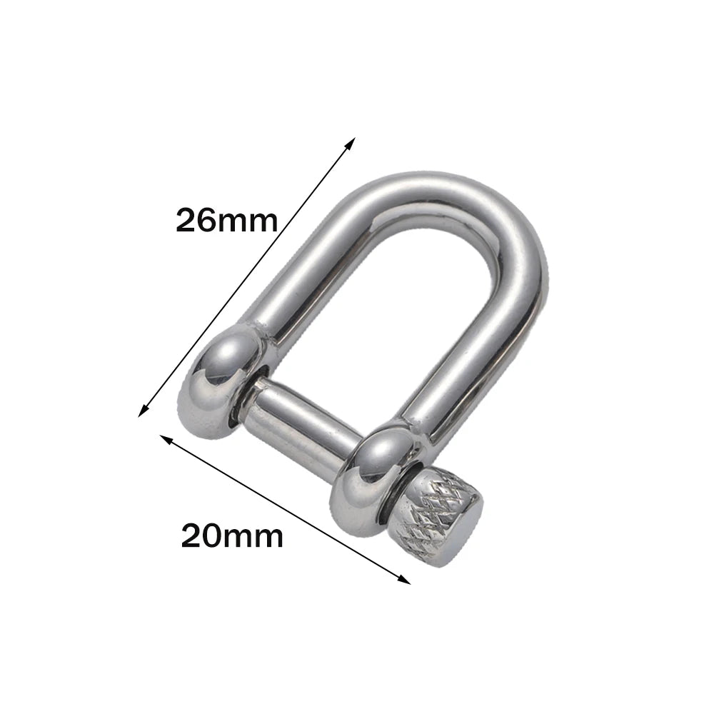 1pcs 304 Stainless Steel D-Ring Anchor Shackle Clasps Screw Lock Bow Horseshoe Buckle for DIY Bracelets Purse Jewelry Making Oasis Select Steel 20X26mm