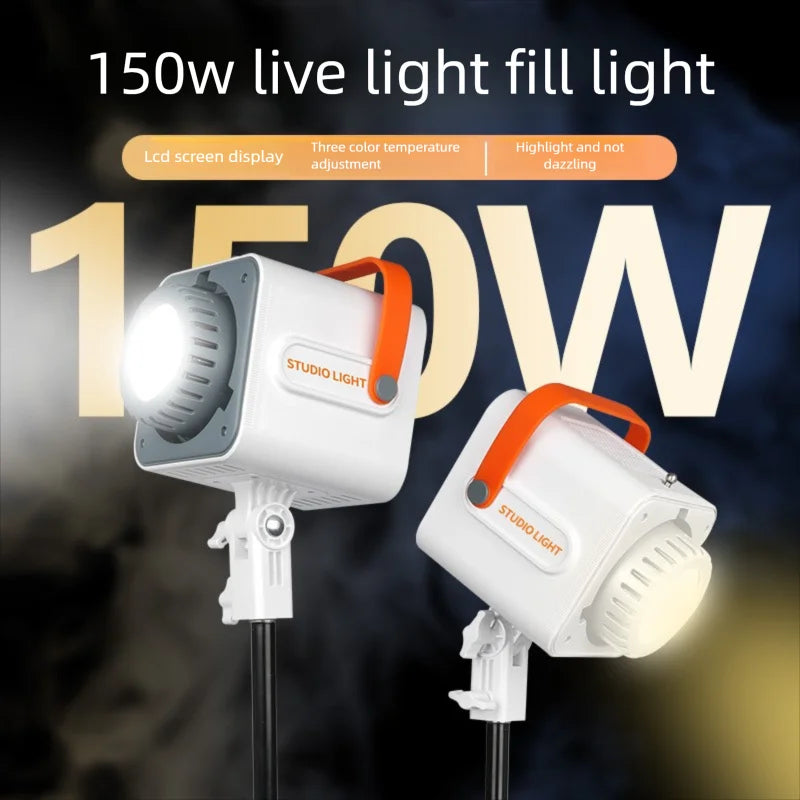 SHINEKNOT 150W LED Fill Light – 3-Color Dimmable Photography Lamp