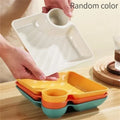 4pcs Easter Themed Chips & Dip Plates, Plastic Dumpling Serving Platter with Dipping Cup, Divided Snack Dishes for Appetizer Oasis Select 4pcs