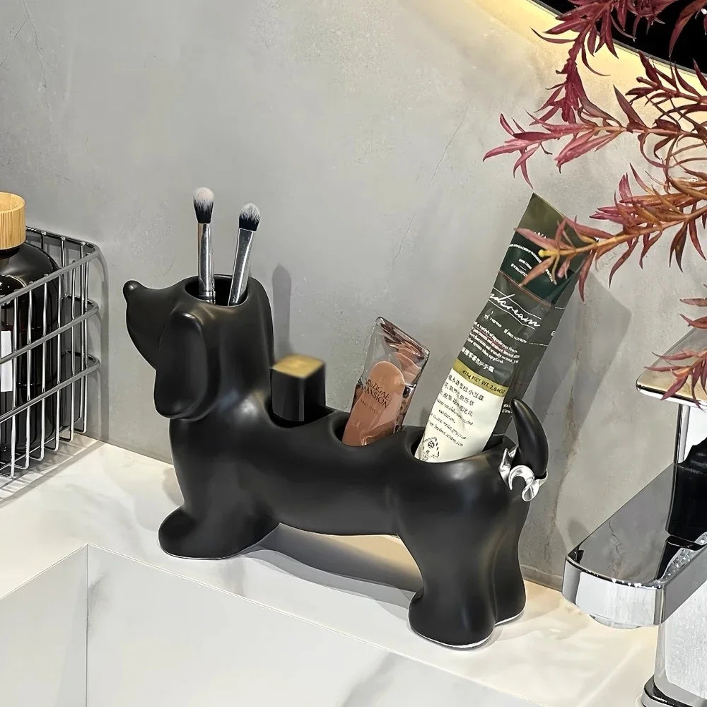 Dachshund Ceramic Electric Toothbrush Holder Storage Rack Bathroom Sink Washstand Toothbrush Base Bathroom storage support Decor Oasis Select