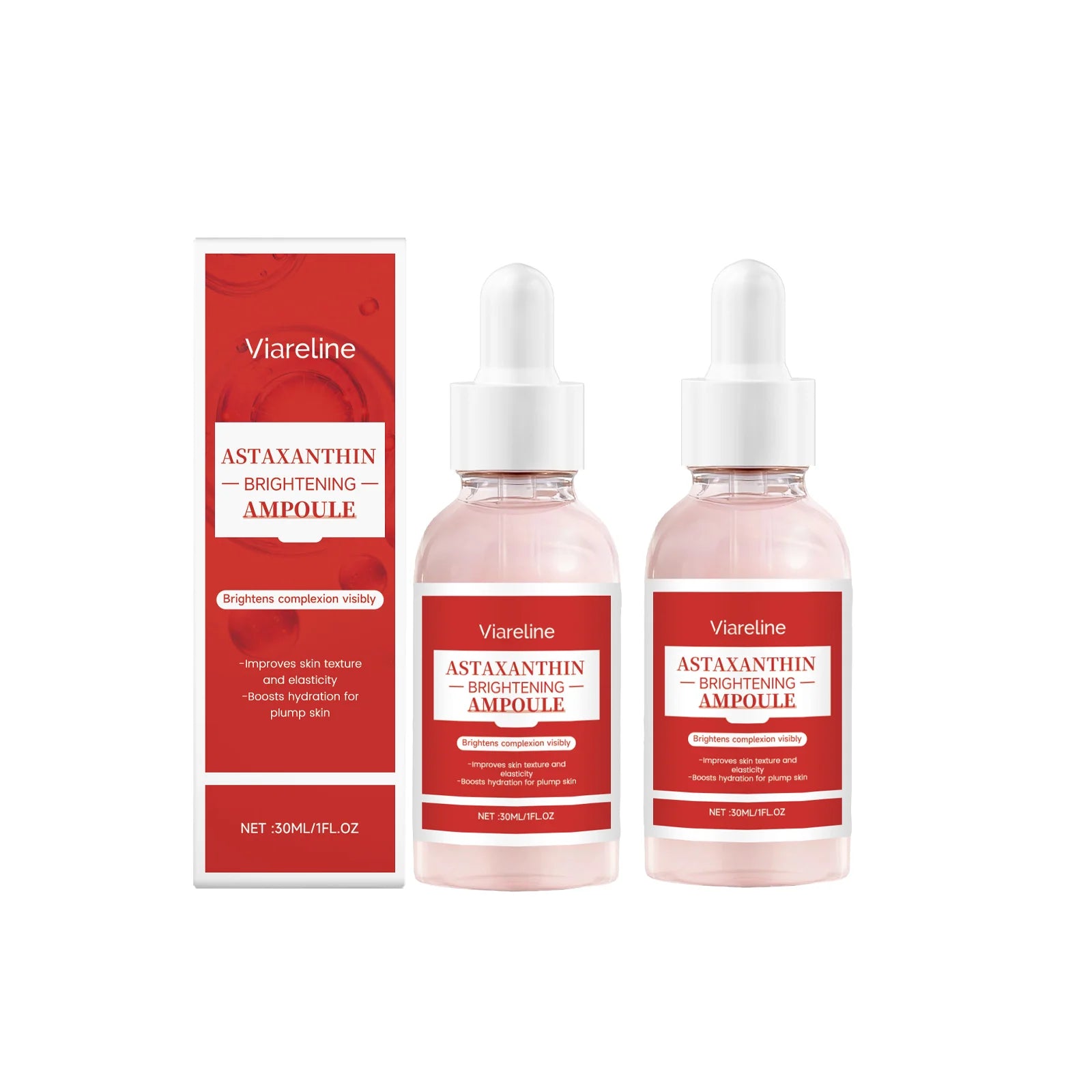 Astaxanthin Serum Hydrating Facial Moisturizing Essence Firming Brightening Lightweight Fast Absorbing All Skin Types Oasis Select 2pcs