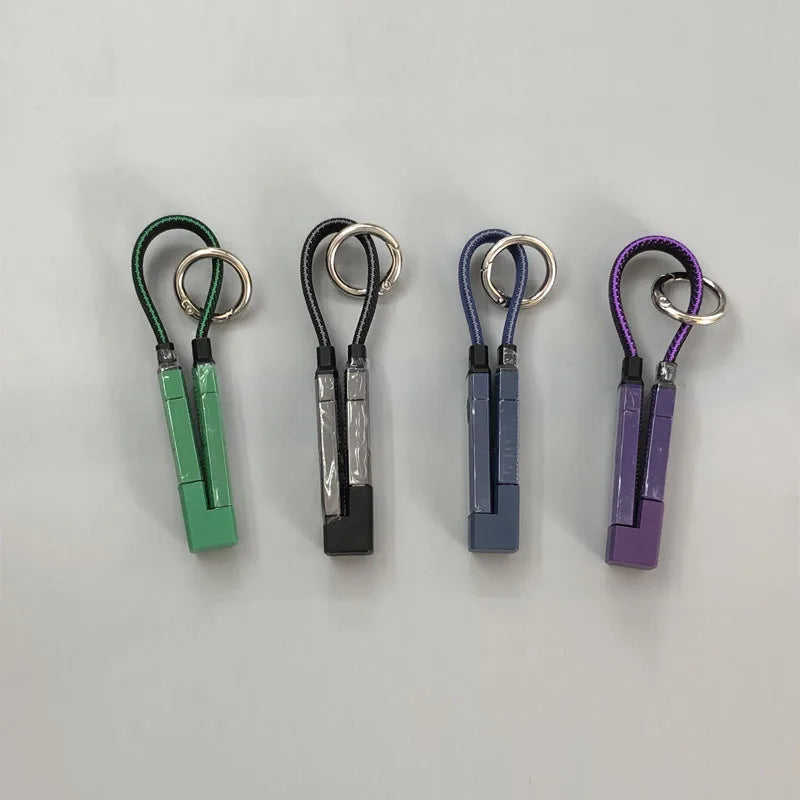 PD 65W USB C to USB C Fast Charging Cable, 4 in 1 Digital Display Type C Keychain Short Mobile Phone Charging Cord Oasis Select