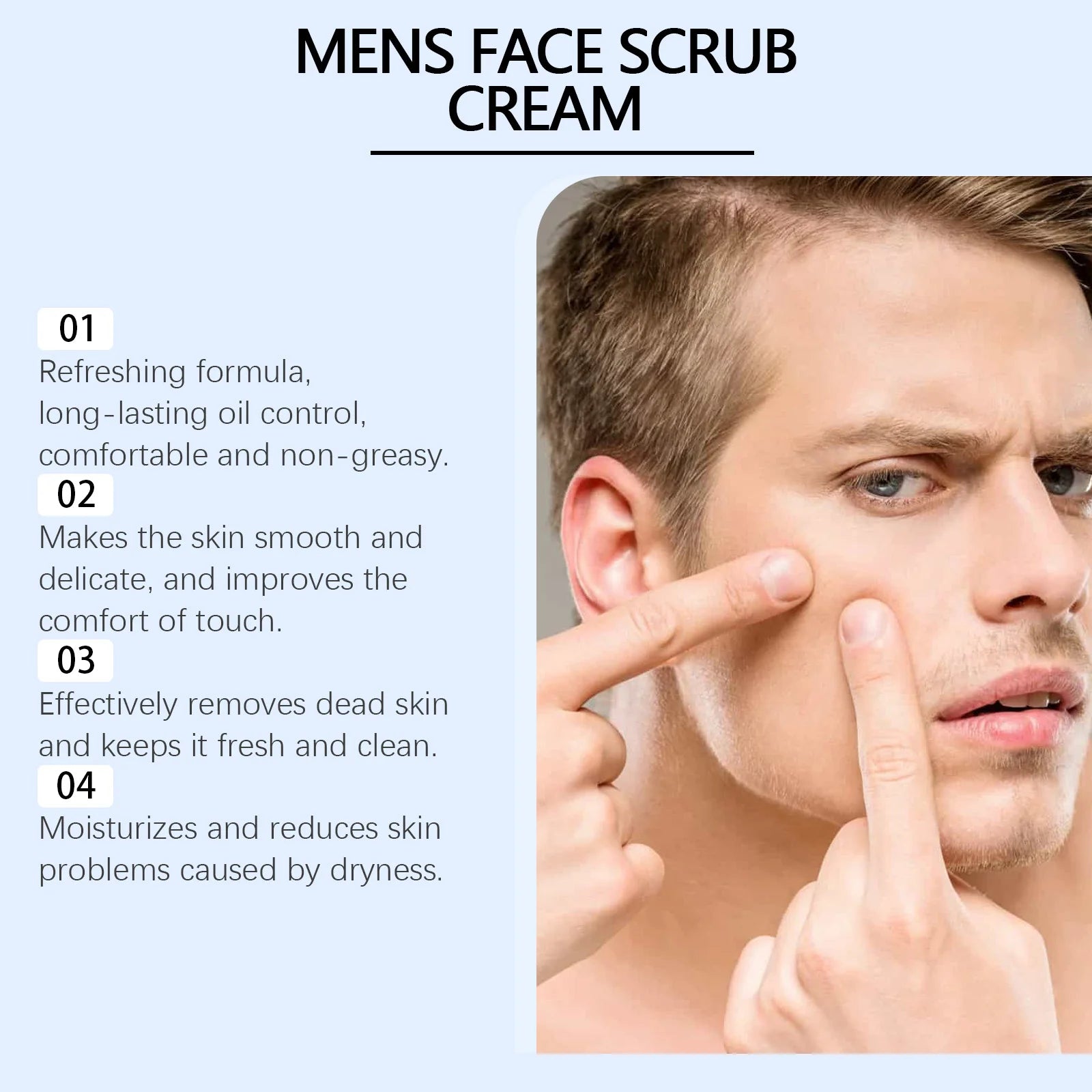 East Moon Men's Face Exfoliating Scrub – Oil Control & Blackhead Men's Face Scrub Oasis Select