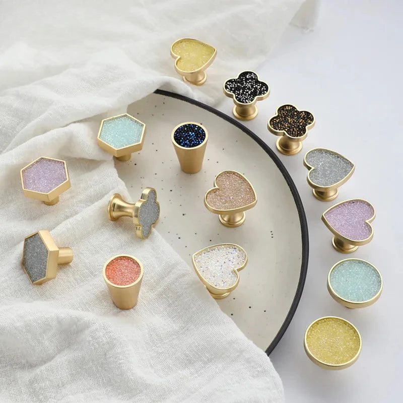 Heart Diamonds Cabinet Handles Zinc Alloy Lucky Clover Furniture Handles Drawer Knob Kitchen Wardrobes Dresser Knob Oasis Select