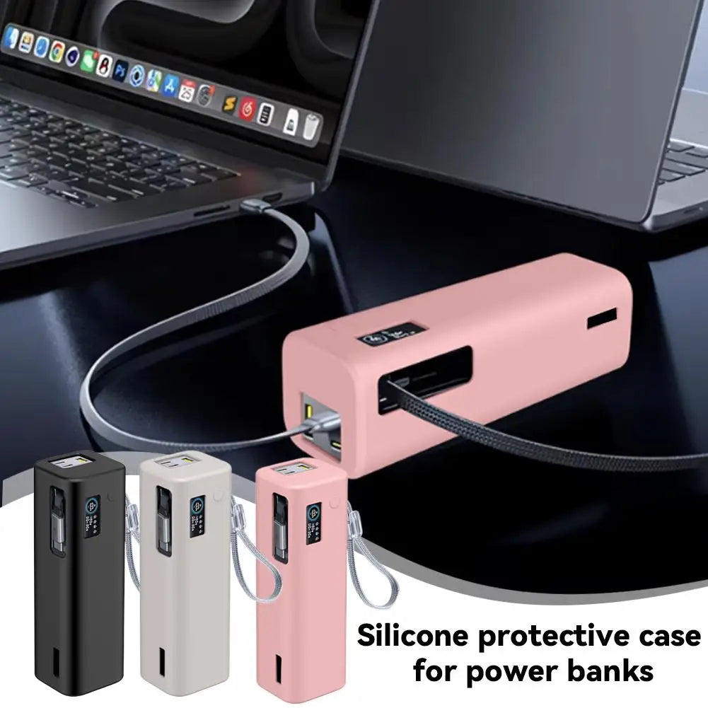 For Baseus 25000mAh Power Bank Silicone Case Bag Anti-collision Anti-touch 360° All-round Protection Sleeve Carrying Travel Case Oasis Select