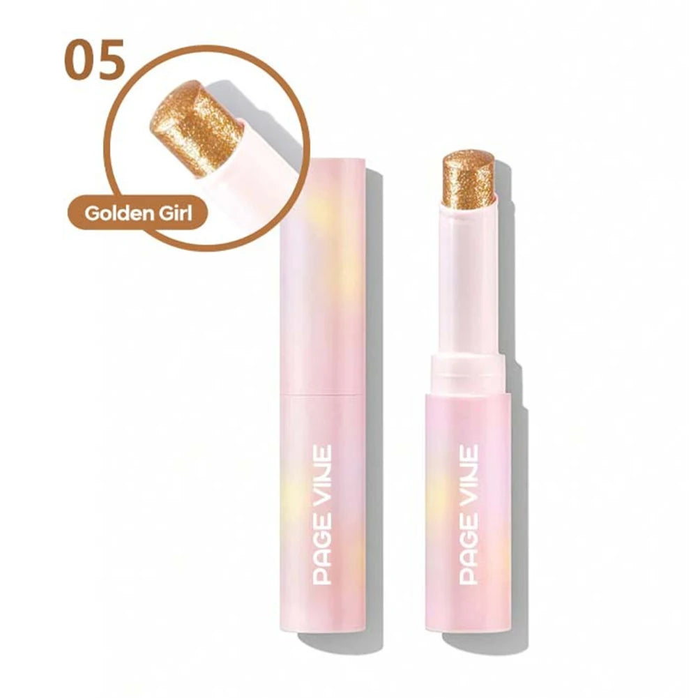 Sparkling Jelly Highlighter Stick Pearlescent Monochrome Shine Glitter Highlight Eyeshadow Stick High Gloss Face Brighten Makeup Oasis Select 05