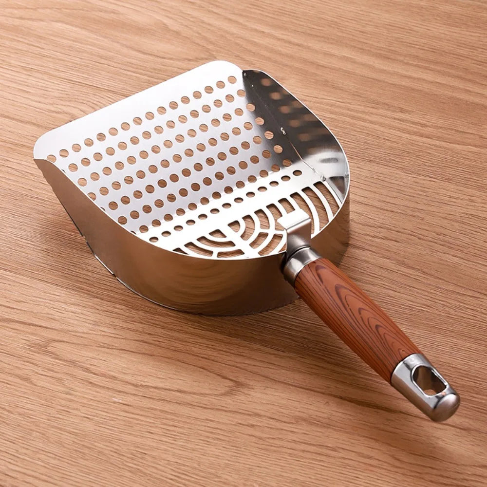 Stainless Steel Cat Litter Scoop – Long Handle Deep Sifter