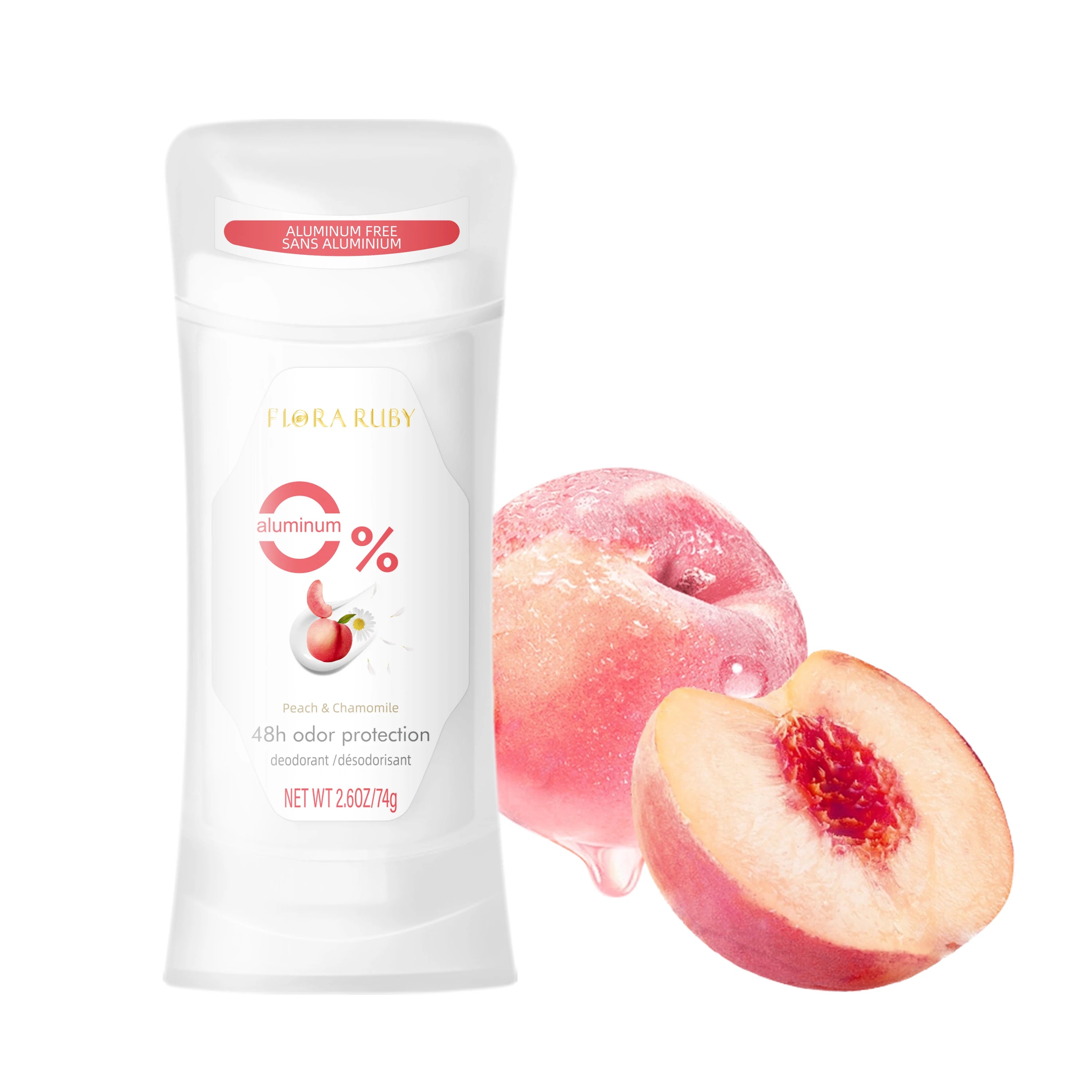 Flora Ruby deodorant stick, long lasting fragrance, keep fresh all day,Eliminate Odor Underarm,Suitable for Daily,Exercise Oasis Select Peach