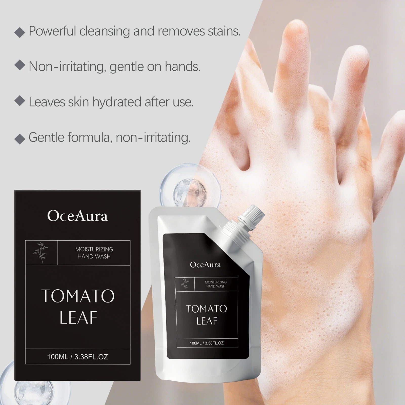 Moisturizing Hand Wash with Tomato Extract Gentle Daily Hand Soap for Clean Soft Hands Hydrating Hand Cleanser for Home Kitchen Oasis Select