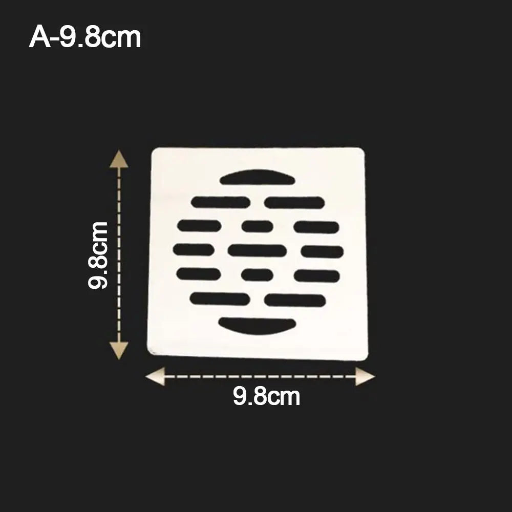 Square Floor Drain Cover Stainless steel convenient Shower Drain Hole Filter no rust Floor drain pad Bathroom Hardware Parts Oasis Select A-9.8cm