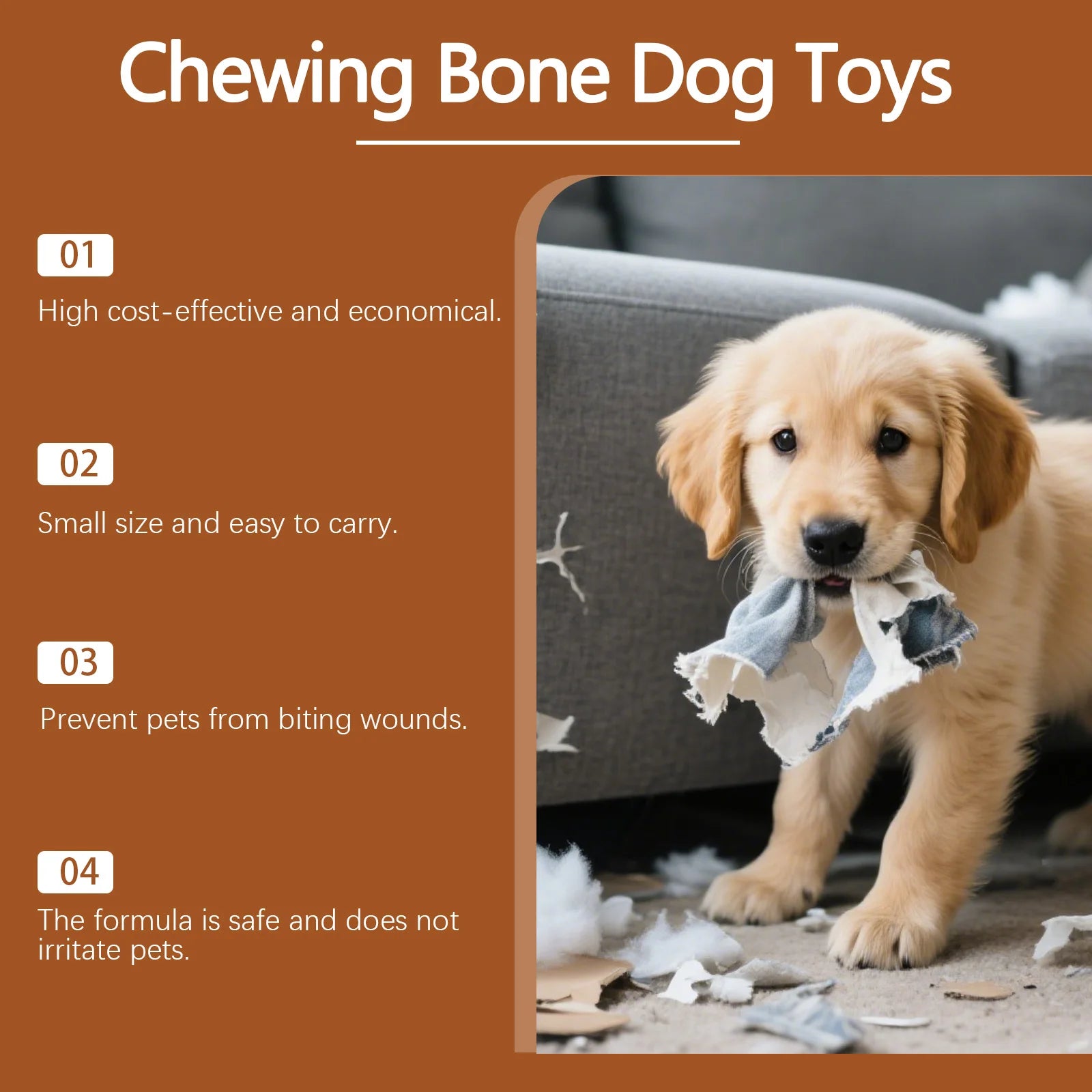 Dog Chew Toy Wood Plastic Composite Dental Bone Durable Safe Teething Training Aid For Puppies Medium Large Dogs Boredom Relief Oasis Select