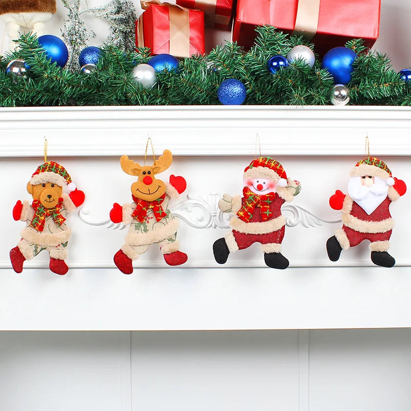 Christmas Dancing Old Man Snowman Small Figurine Pendant, Holiday Christmas Tree Doll Decoration and Arrangement Pendant Oasis Select