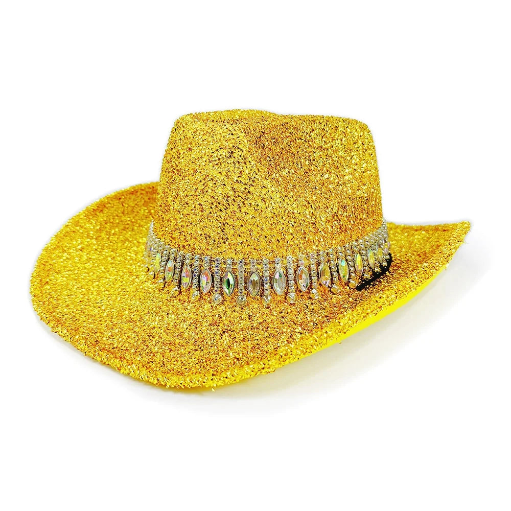 Women's Rhinestone Cowgirl Hat | Wide Brim Western Sun Hat