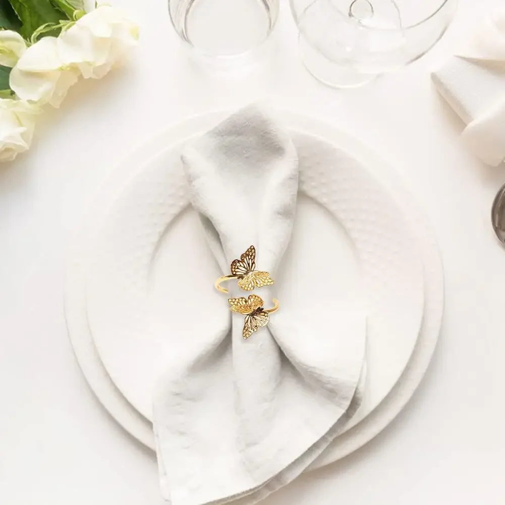 1-36PCS Butterfly Napkin Rings Wedding Table Decor Elegant Napkin Holders Creative Cloth Ring for Party Supplies Oasis Select