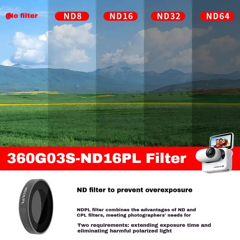 Insta360 GO 3S Filter Set – UV, CPL, ND8/16/32/64 Glass