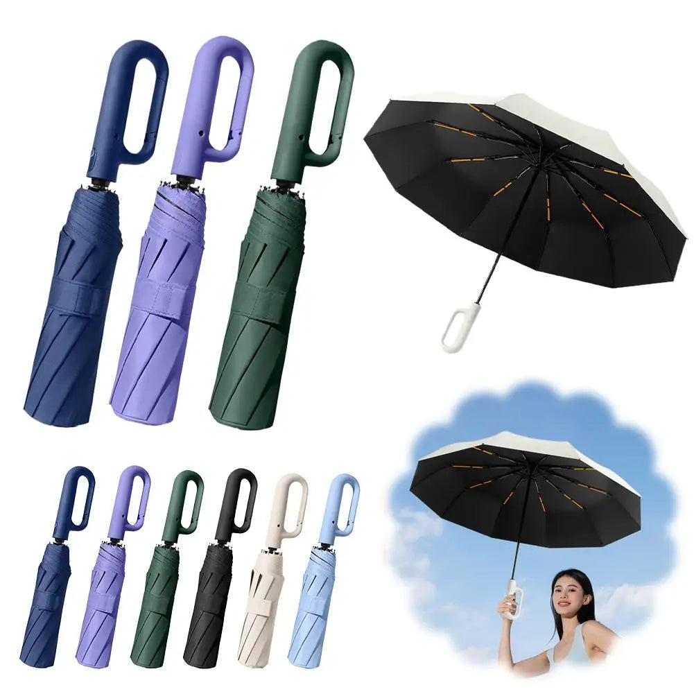 Windproof Foldable Inverted Umbrella UPF 50+ UV Protection