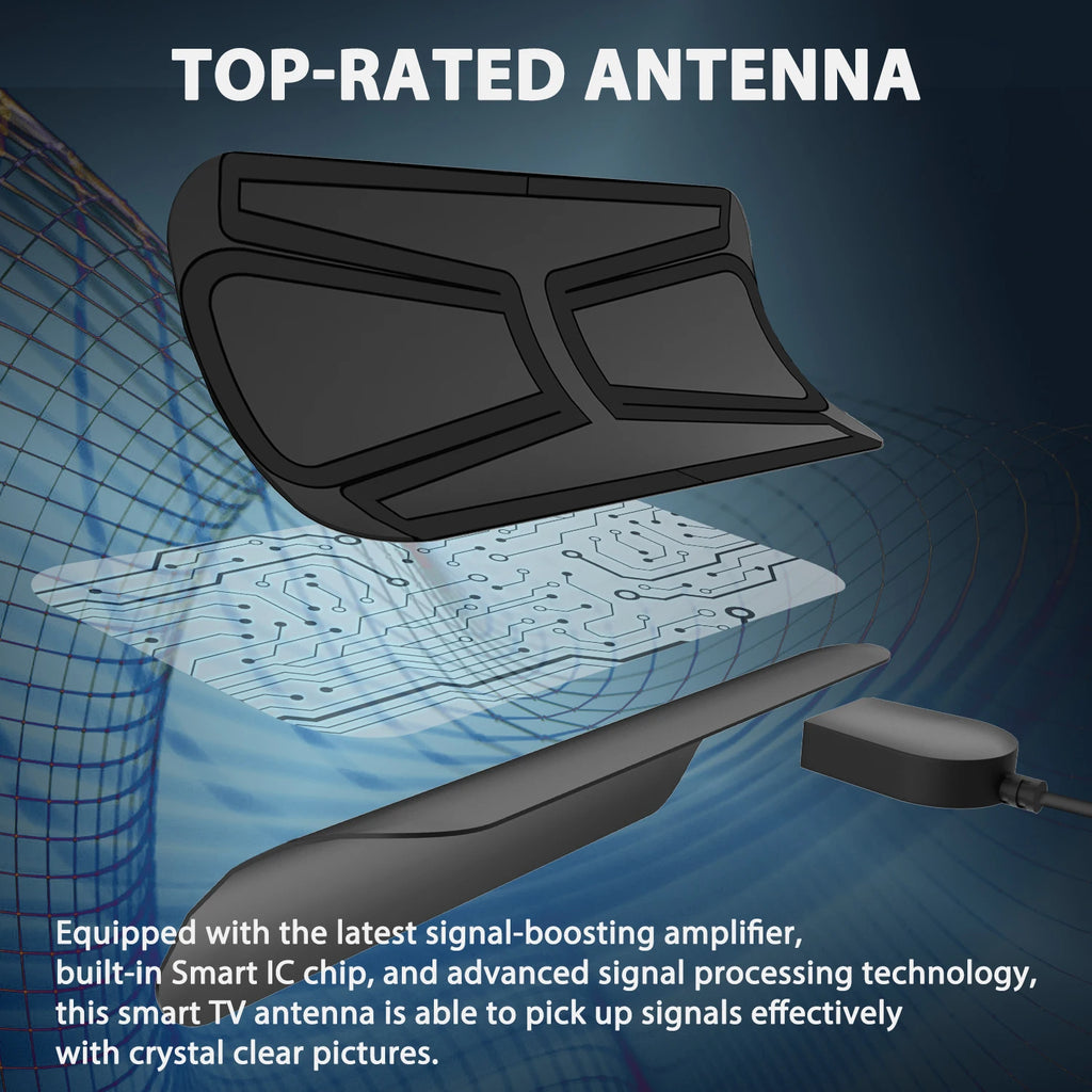 2026 HDTV antenna with butterfly pattern for your TV. High-definition digital TV antenna. Oasis Select