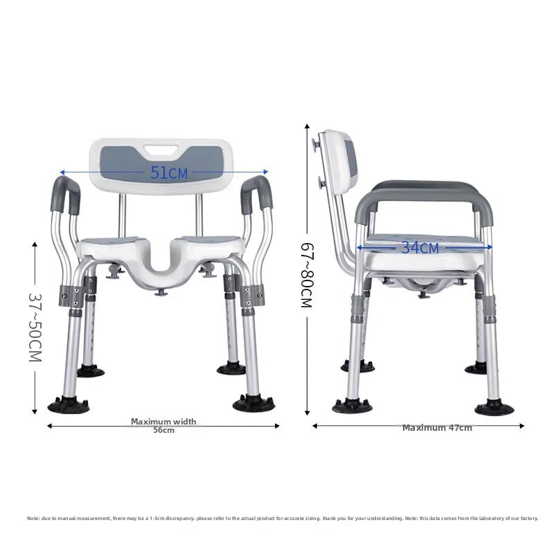 Solid Elderly bathroom bath chair Japanese armrest pregnant woman bath stool with armrest toilet non-slip disabled shower chair Oasis Select YC5213CX-cold pad