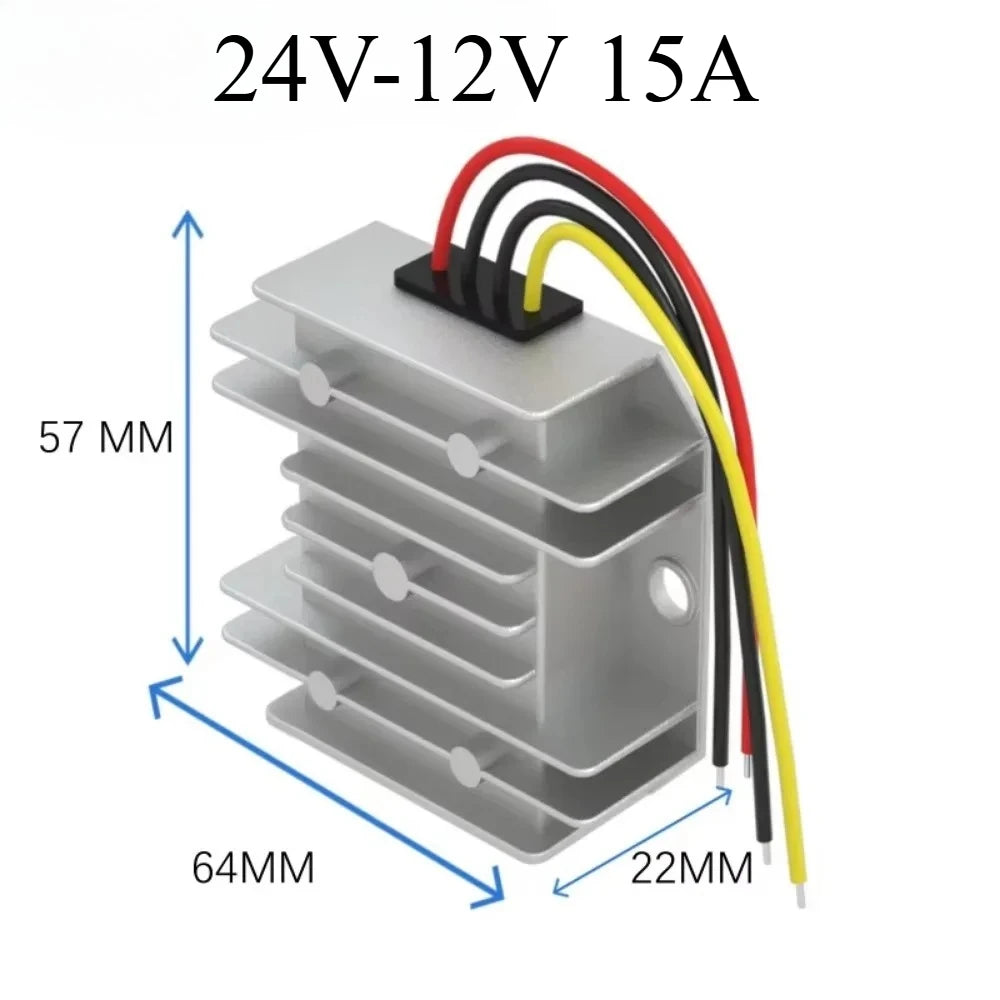 24V to 12V 10A 15A 20A 30A Step Down Converter 24V-12V DC DC Buck Voltage Regulator for Cars Boat Solar Switching Power Supply Oasis Select 24V-12V 15A