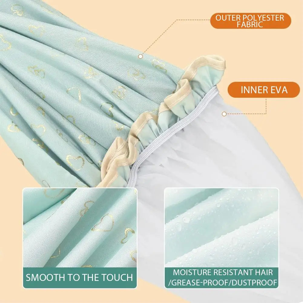 Large Shower Caps For Women, Reusable Waterproof Shower Cap Double Layers Bath Caps With Hair Scrunchies For Long Thick Hair Oasis Select
