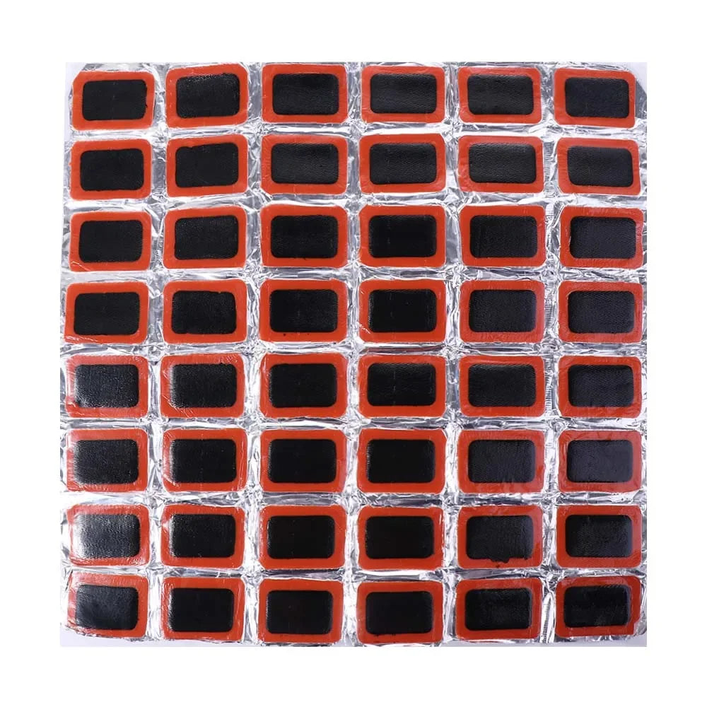 48-Piece Professional Bike Patch Kit - Vulcanizing Tire Repair Set for MTB & Road Bicycle Inner Tubes, Emergency Puncture Fix Oasis Select Square