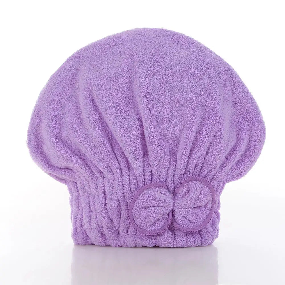 Microfiber Hair Drying Cap – Coral Fleece Quick-Dry Turban Hair Drying Turban Oasis Select purple