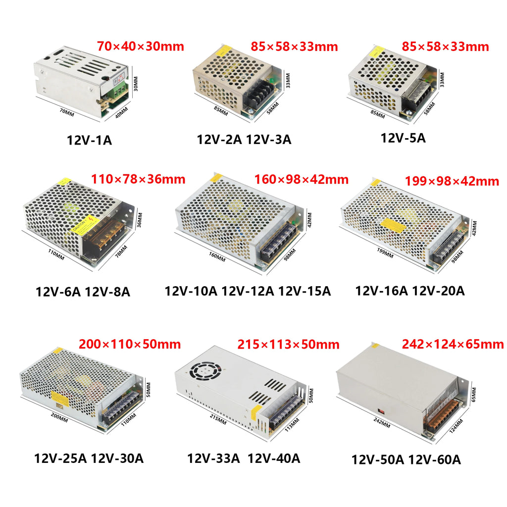 DC Switching Power Supply 220V 110V TO 12V 5V 24V Power Supply 5A 6A 8A 10A 12A 15A 20A 25A 30A Transformer For LED Strip Oasis Select