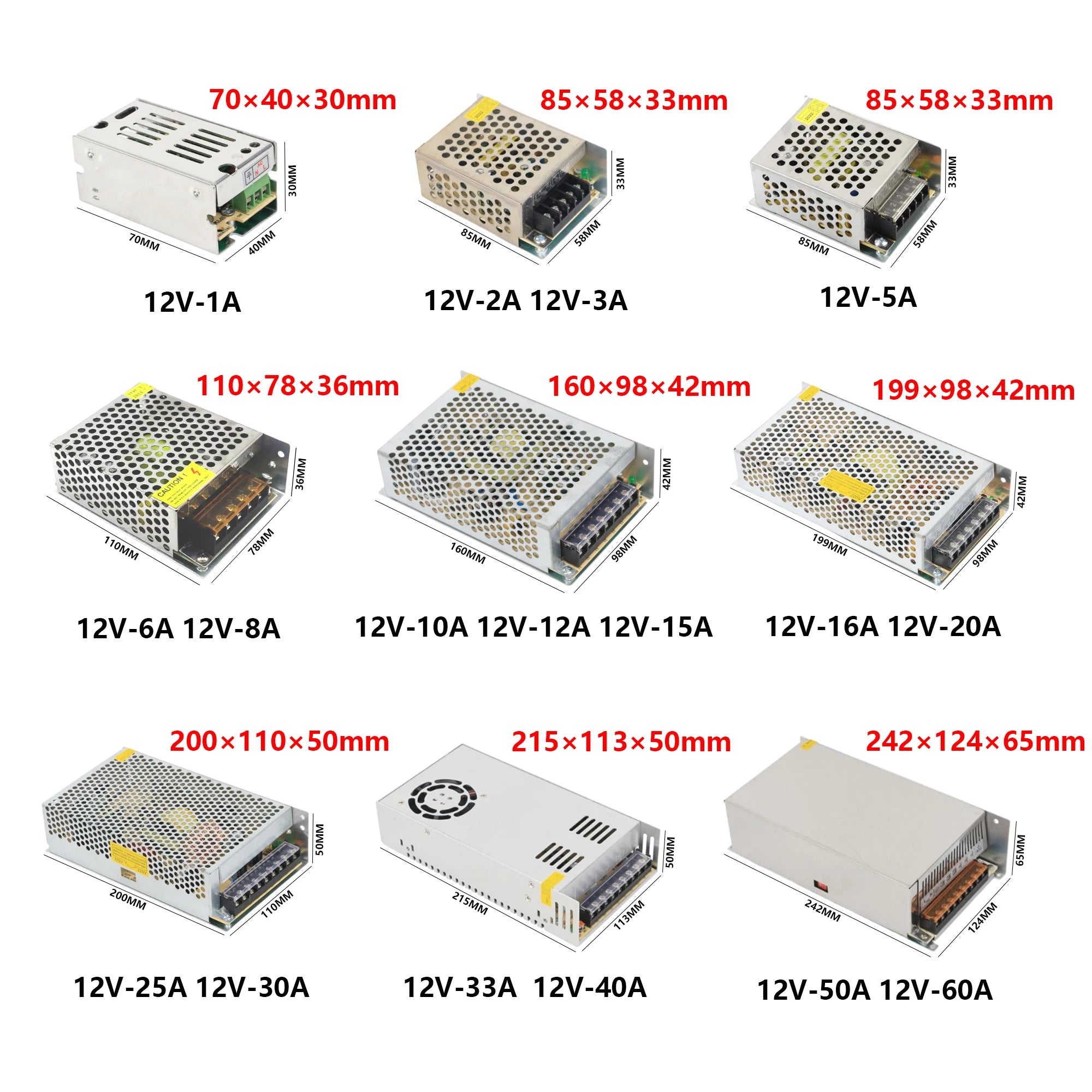 DC Switching Power Supply 220V 110V TO 12V 5V 24V Power Supply 5A 6A 8A 10A 12A 15A 20A 25A 30A Transformer For LED Strip Oasis Select