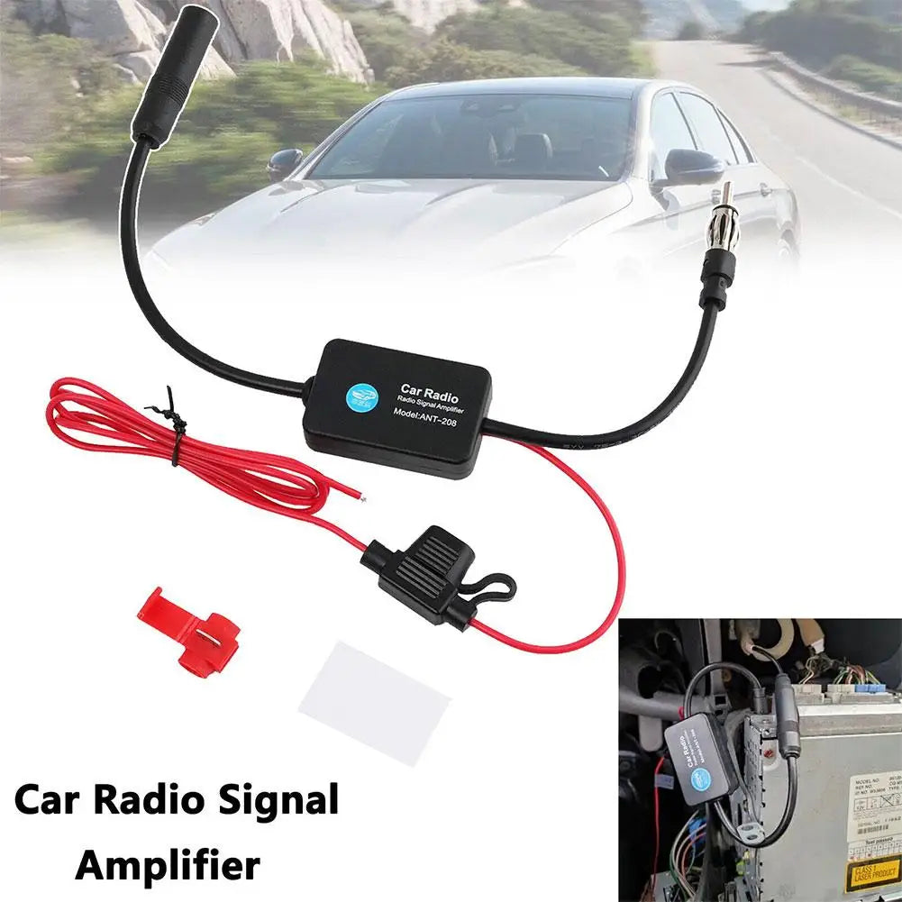Car FM Radio Antenna Signal Booster – 25-30dB Amplifier