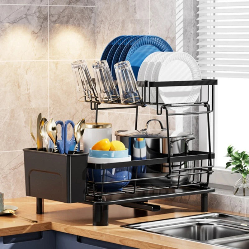 Kitchen Drain Dish Shelf Household Bowls, Chopsticks, Knives and Forks Storage Rack Cup Rack Countertop Drying Dish Shelf Drain Oasis Select