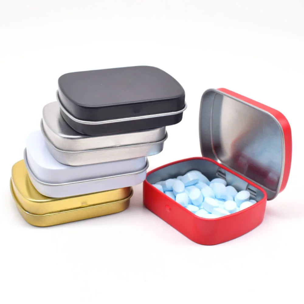 Mini Metal Hinged Tin Box with Lid, Empty Tins, Small Storage for Candy, Jewelry Collect Cases, Home Organizer Oasis Select