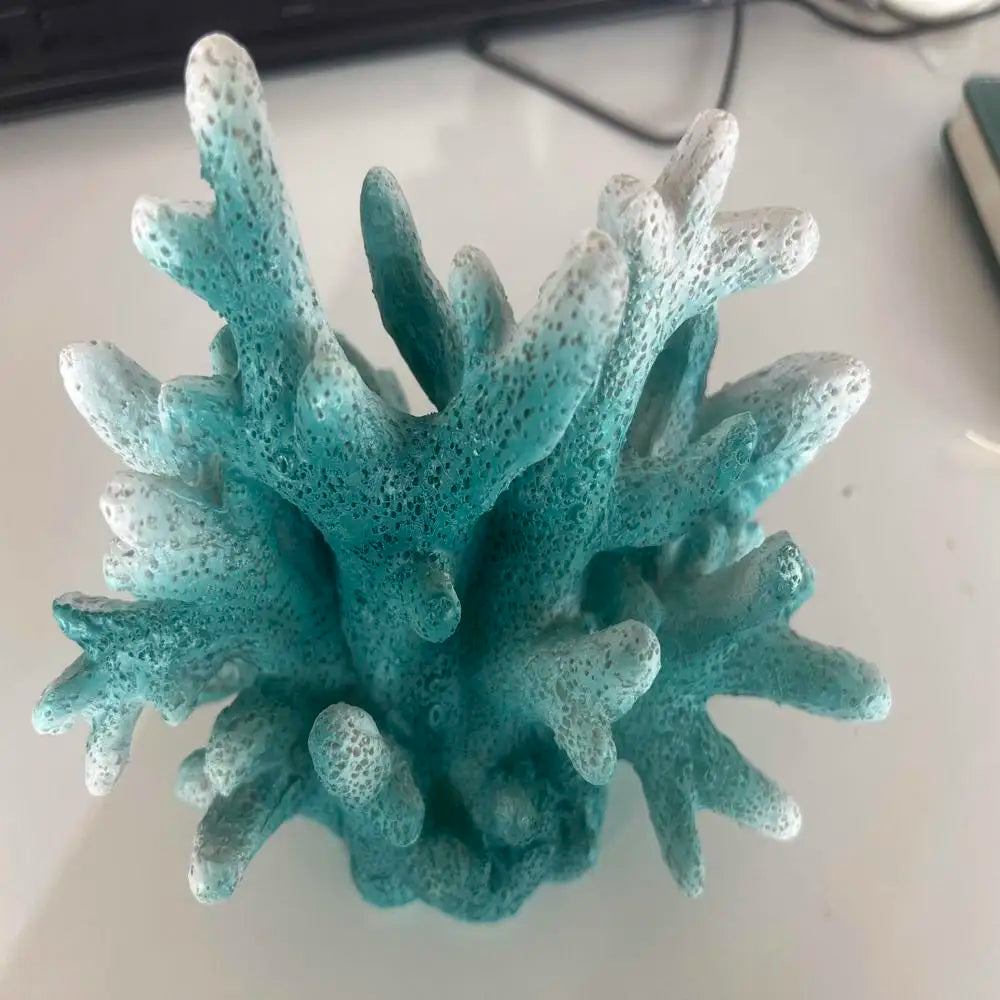 Artificial Coral Fish Tank Decoration Emulates Starfish Resin Reef Landscape Aquarium Decoration Craft Tabletop Decoration Oasis Select 2-17x8x14cm