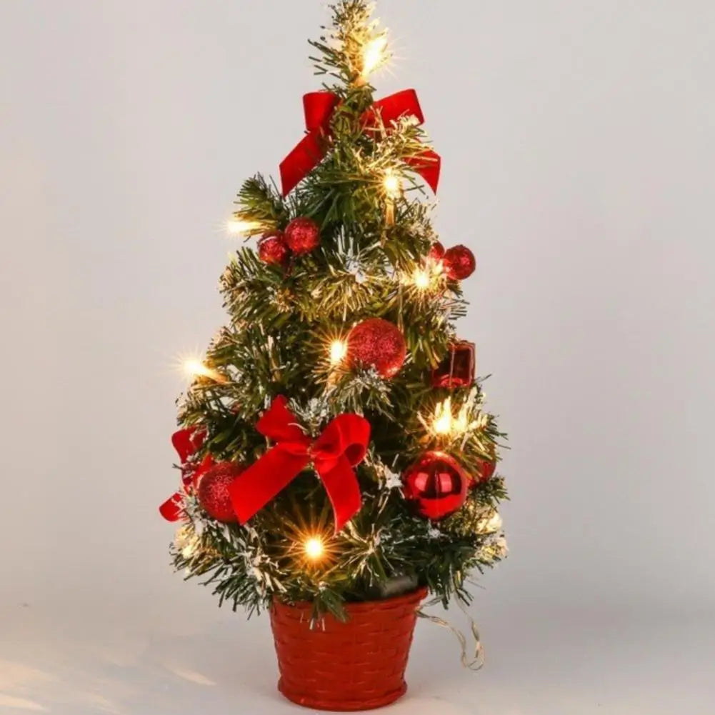 40CM LED Christmas Tree Nightlight LED Light Pine Needle Tree Mini Xmas Tree Christmas Decoration Desktop Ornament New Year Gift Oasis Select