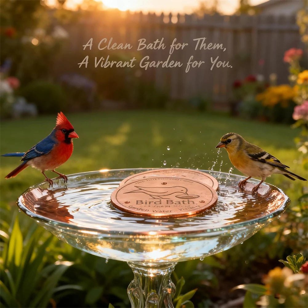 Solid Copper Water Purifier Disc for Bird Baths & Fountains