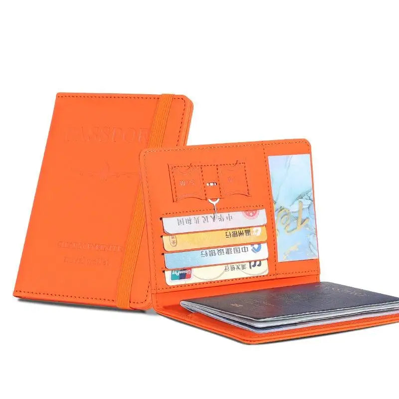 Waterproof PU Leather Passport Holder & Travel Wallet Passport Wallet Oasis Select Orange