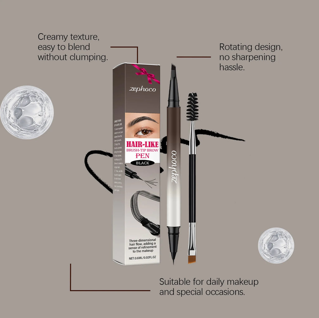 Zephoco Dual-Ended Waterproof Eyebrow Pencil – Natural Look