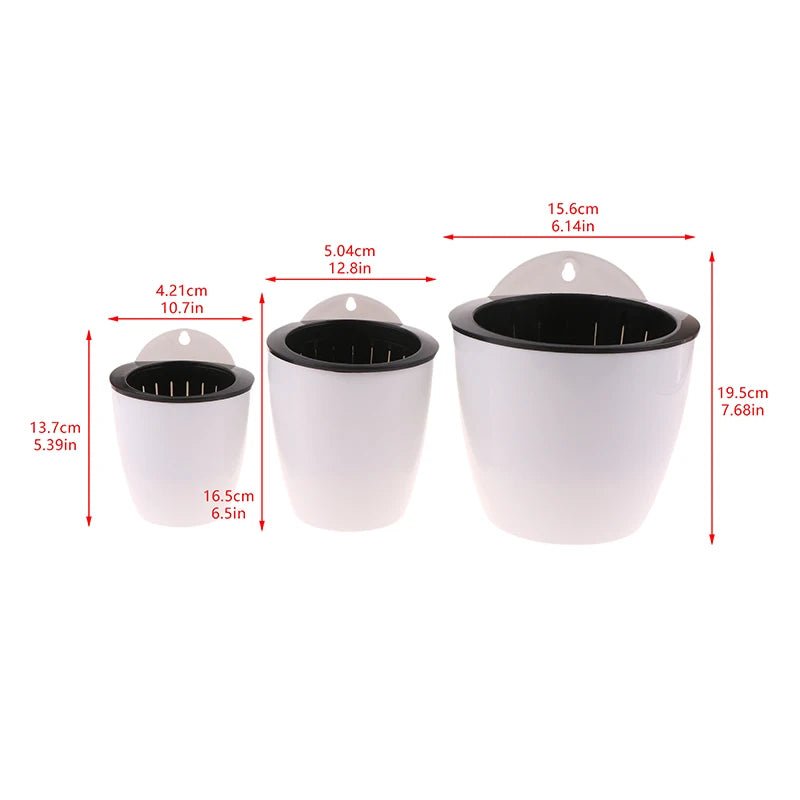 Wall-Mounted Indoor Automatic Water-absorbing Flowerpot Plastic Flowerpot Succulent Green Dill Green Plant Flower Pot Decor Oasis Select
