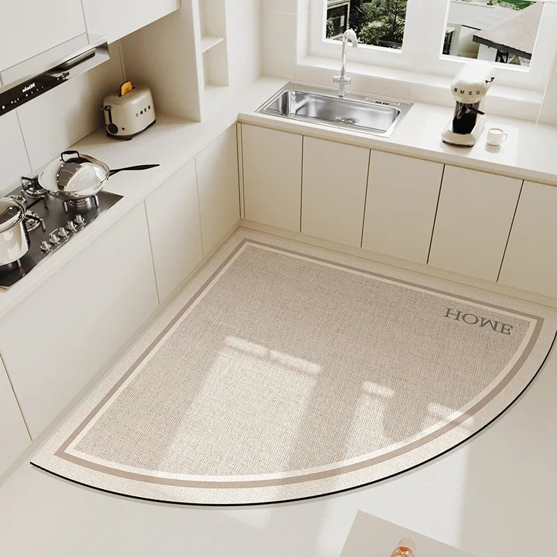 New Corner Super Absorbent Kitchen Floor Mat Diatom Mud Pad Bath Pad Anti-Slip Carpet Wipeable Wash Long Strip Carpet Oasis Select F 70X70cm