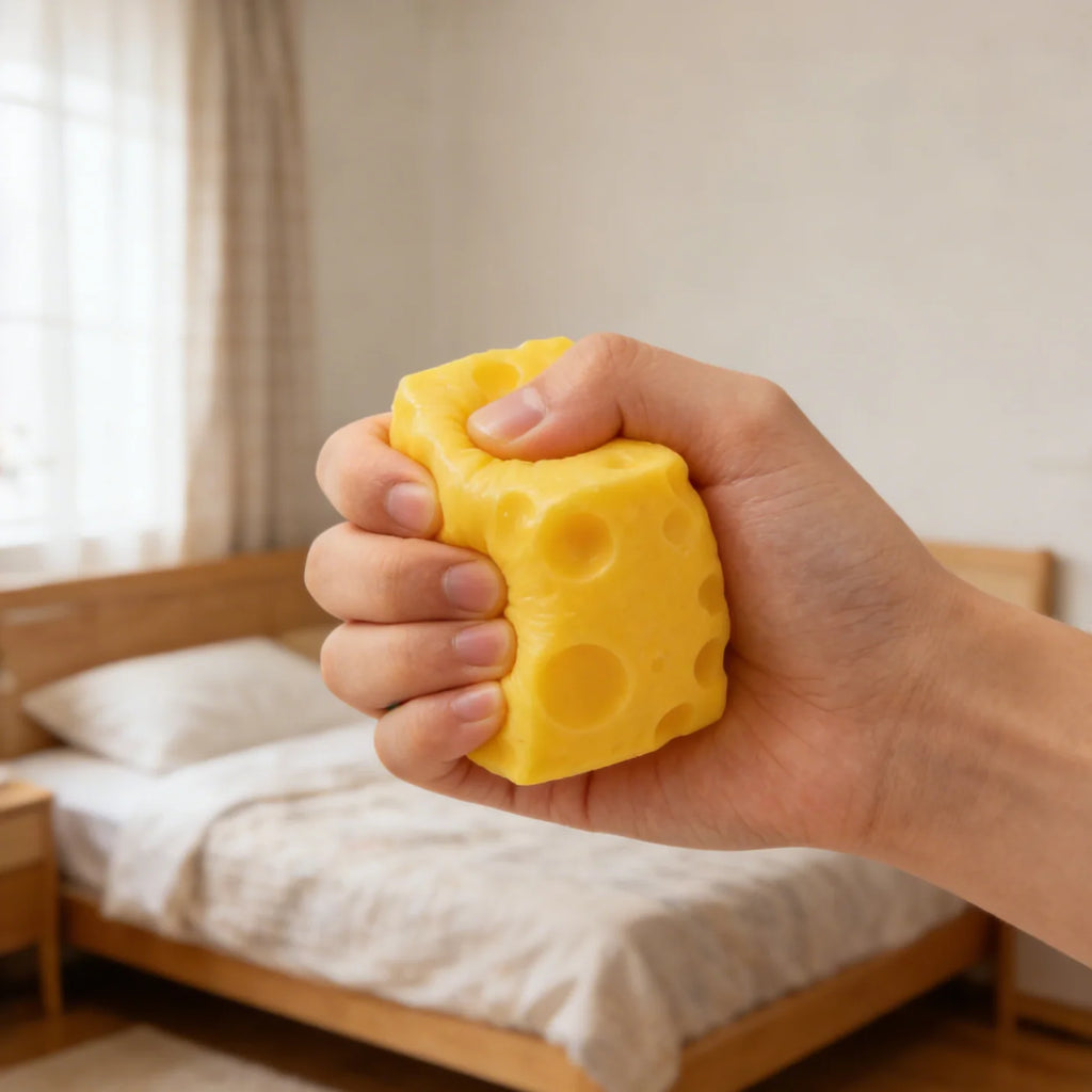 Squishy Cheese Squeeze Toy – Stress & Anxiety Relief Ball Squishy Stress Toy Oasis Select