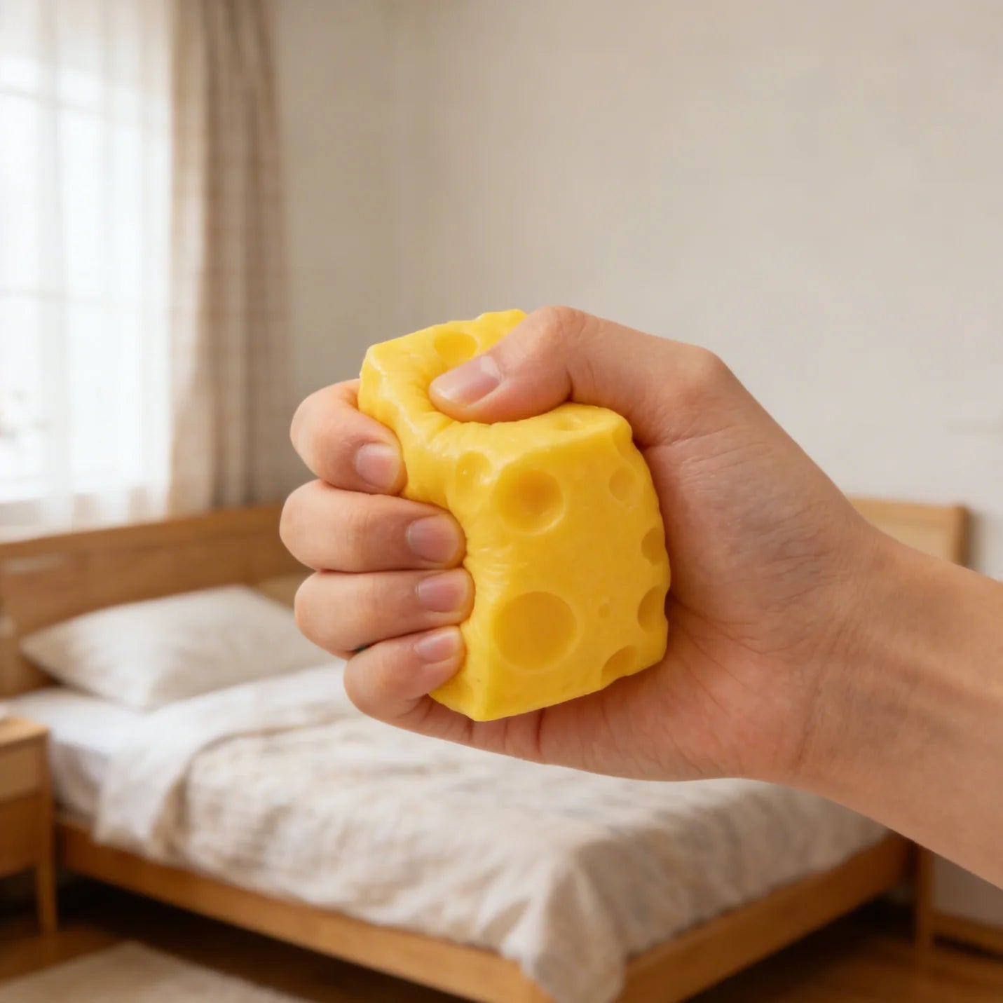 Squishy Cheese Squeeze Toy – Stress & Anxiety Relief Ball Squishy Stress Toy Oasis Select