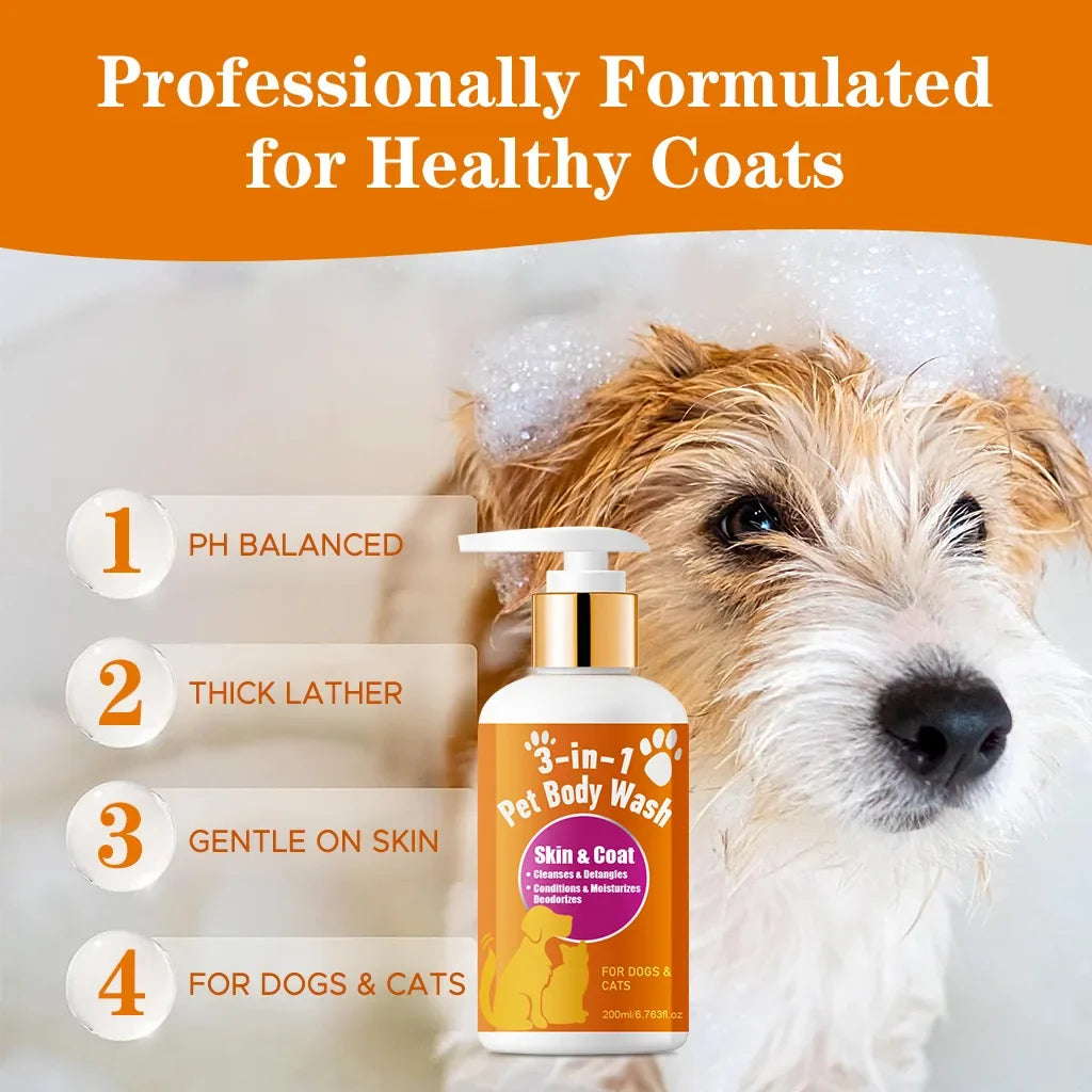 3-in-1 Pet Body Wash – Cleanse, Moisturize & Deodorize