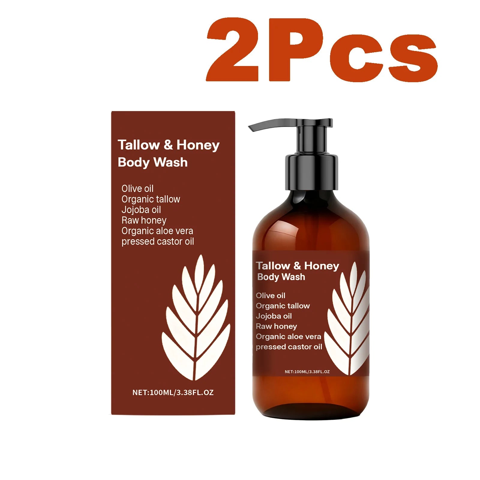 Hoygi Tallow & Honey Body Wash – Gentle Moisturizing Shower Gel Moisturizing Body Wash Oasis Select 2 x 100ml Boxed Moisturizing