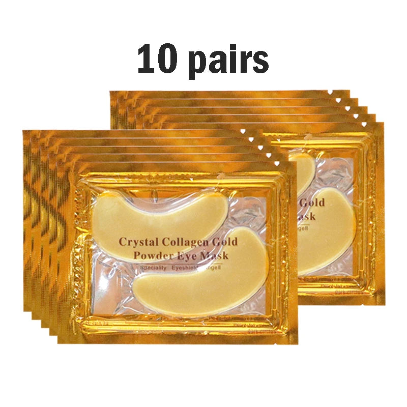 BIOAOUA Crystal Gold Collagen Eye Patches – Dark Circles Collagen Eye Mask Oasis Select 10 pairs