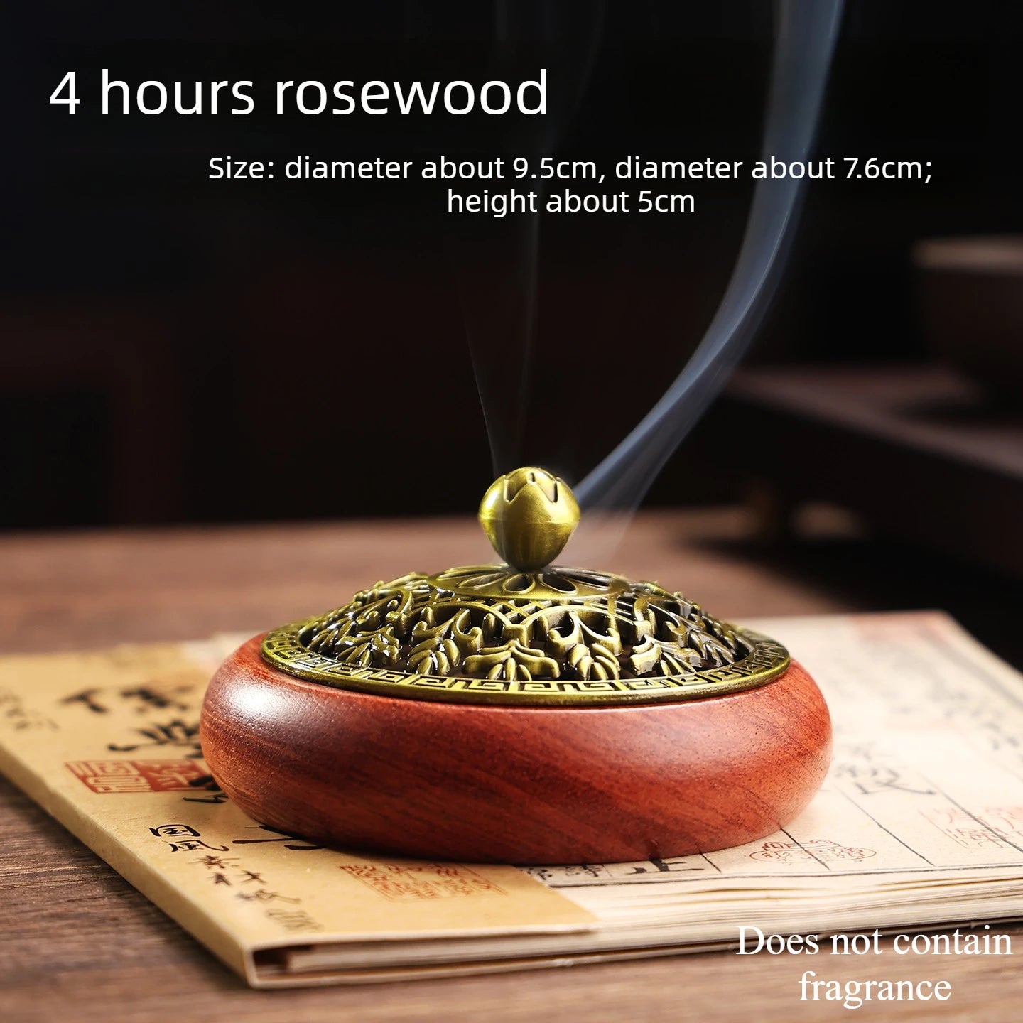 Pear Wood Household Indoor Incense Offering Tea Ceremony Ash Tray High-end Chinese Style Incense Burner Home Furnishings Oasis Select A