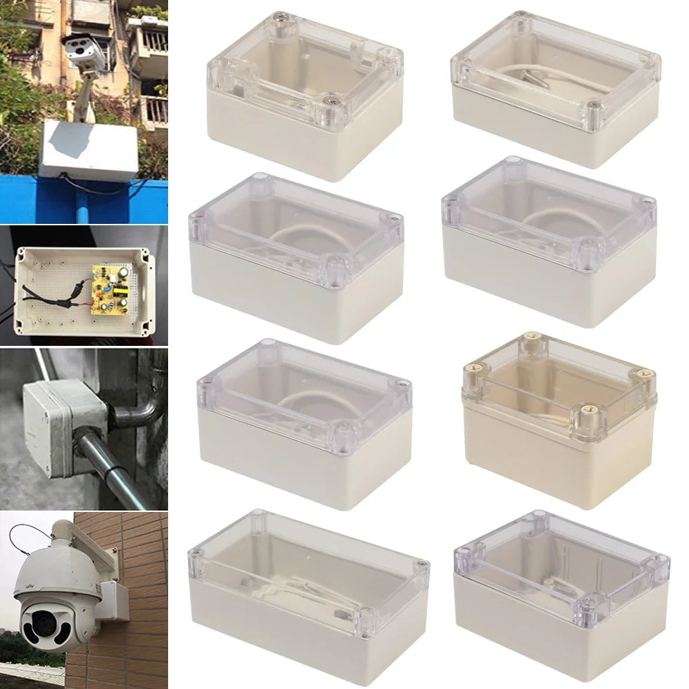Plastic Junction Box White Waterproof Enclosure Box Electronic Transparent Cover Instrument Housing Case Electrical Project Box Oasis Select