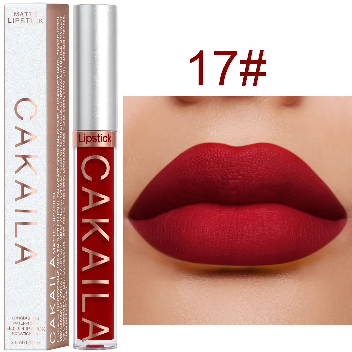1 Pcs Waterproof Lip Gloss Lipstick Set - Nude, Dark Brown & Matte Red Shades, Long-Lasting 24-Hour Wear, Suitable for All Skin Oasis Select 17