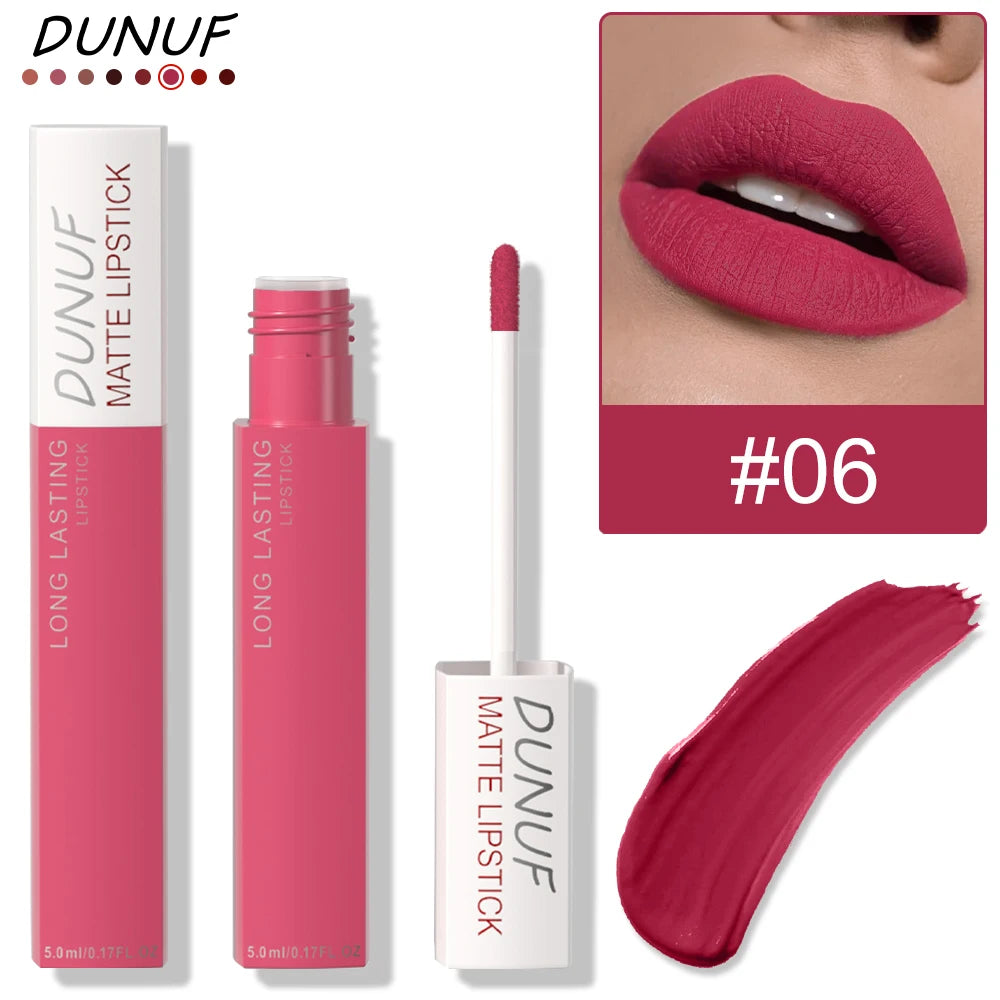 Long-Lasting Lip Gloss 1pcs: Matte Lipstick Non-Stick Cup Waterproof Nude Deep Red Mauve Christmas And Valentine's Day Gifts Oasis Select 06