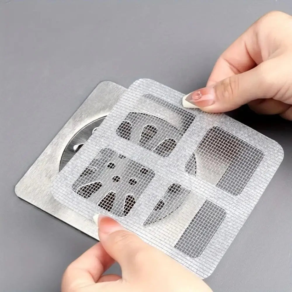 30Pcs Anti-blocking Disposable Floor Drain Sticker Sink Strainers Sticky Filter Mesh Stickers Mesh Disposable Hair Catchers Oasis Select